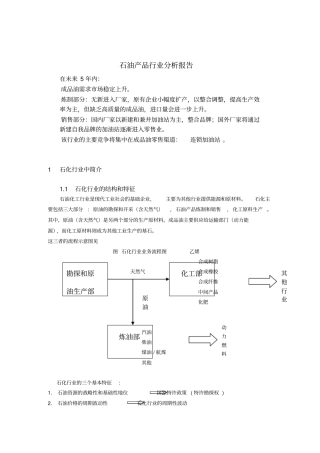 炼制和销售成品油行业分析报告