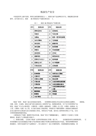 炼油生产安全含各装置主要工艺简介