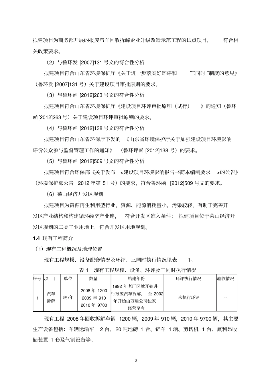 烟台万通汽车拆解有限公司升级改造项目立项环境影响评价评价报告书_第3页
