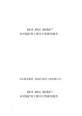 烟台某选矿厂尾矿库建设工程可行性研究报告