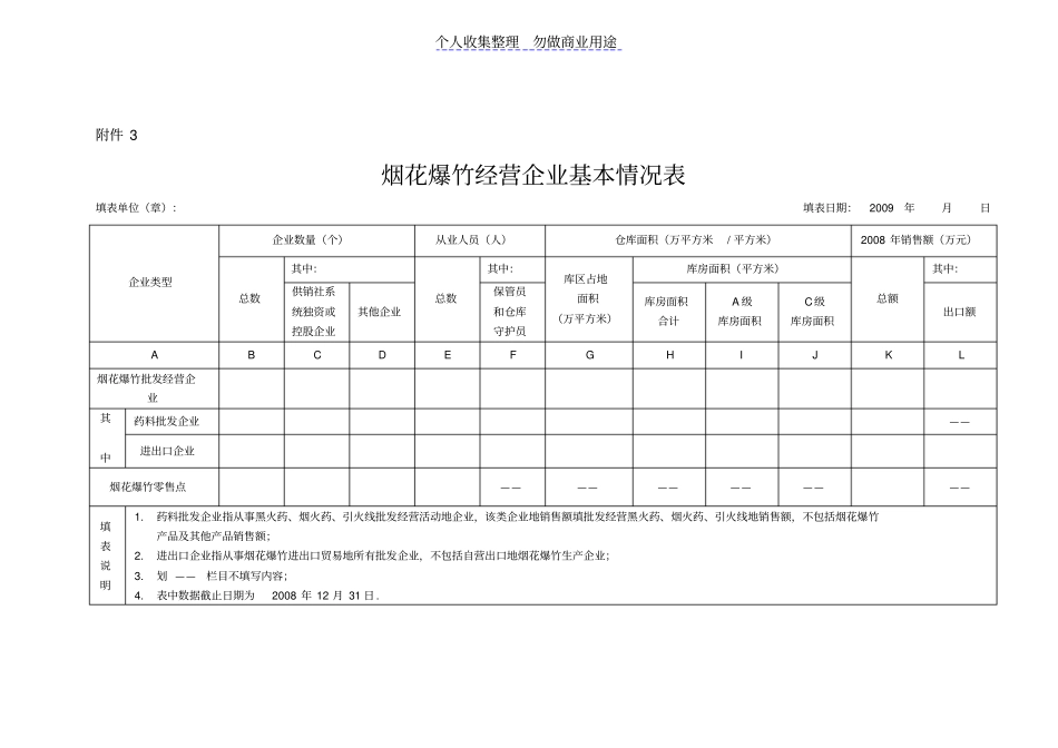 烟花爆竹生产企业基本情况表_第3页