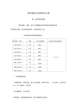 烤房建造与烘烤技术方案资料讲解