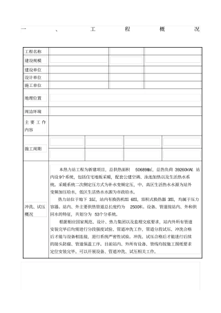 热力站系统打压、冲洗方案