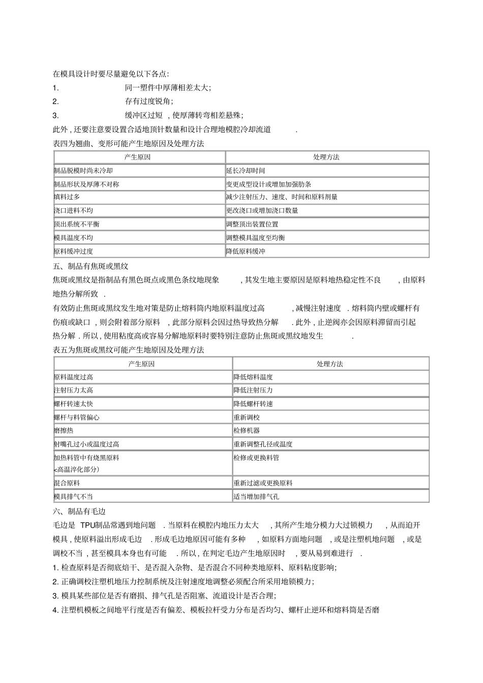热塑性聚氨酯TPU注塑成型制品不良原因的判定及处理方法_第3页