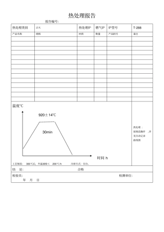 热处理报告格式