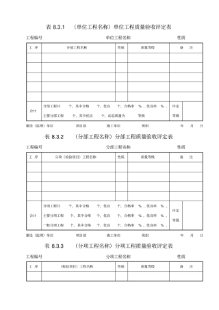 热控工程质量验收及评定记录-表格