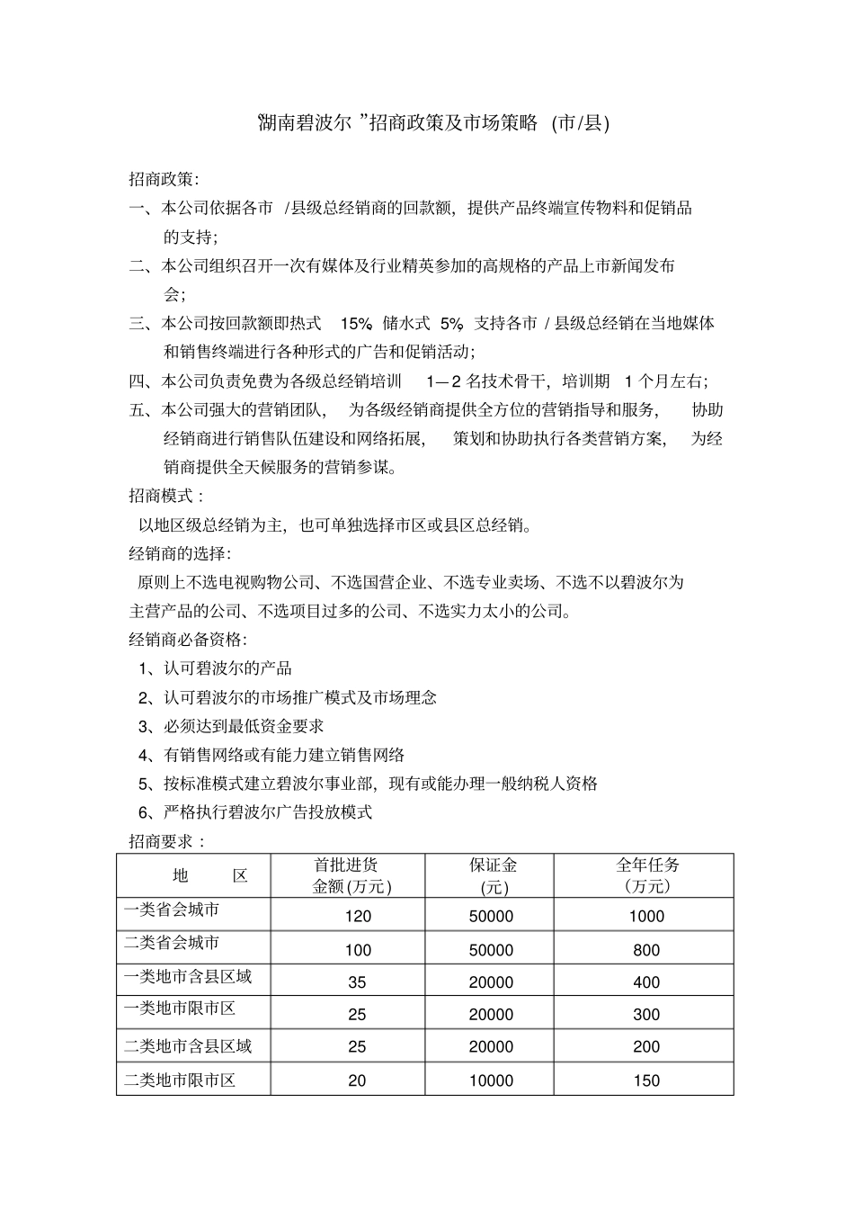 热水器品牌招商政策及场策略_第1页