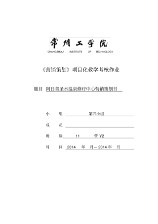 热水温泉修疗中心营销策划书