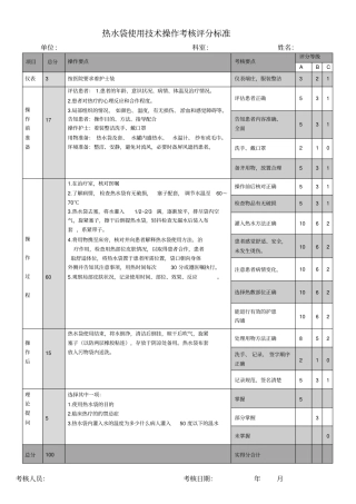 热水袋的使用操作考试版