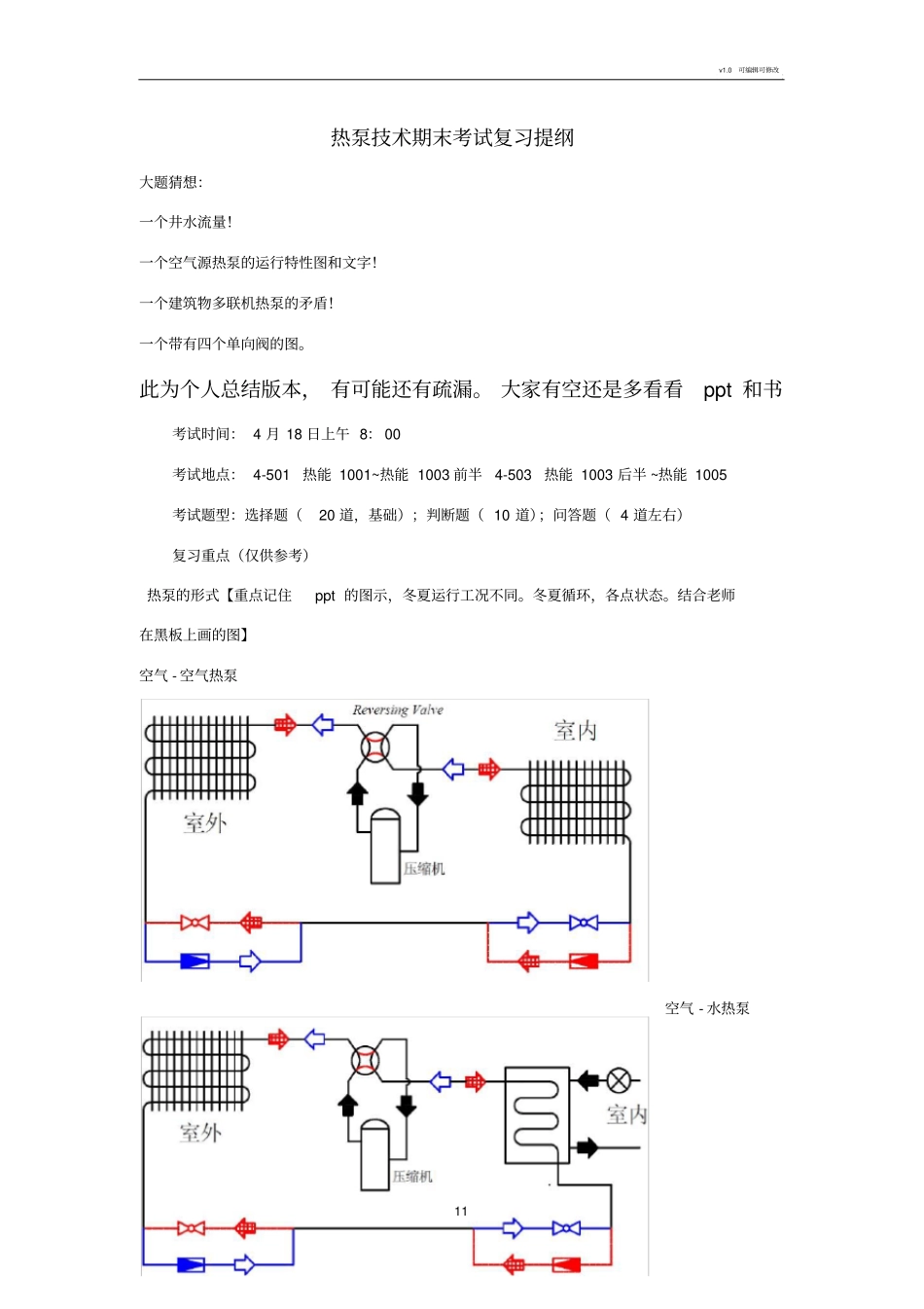 热泵技术期末考试复习资料_第1页