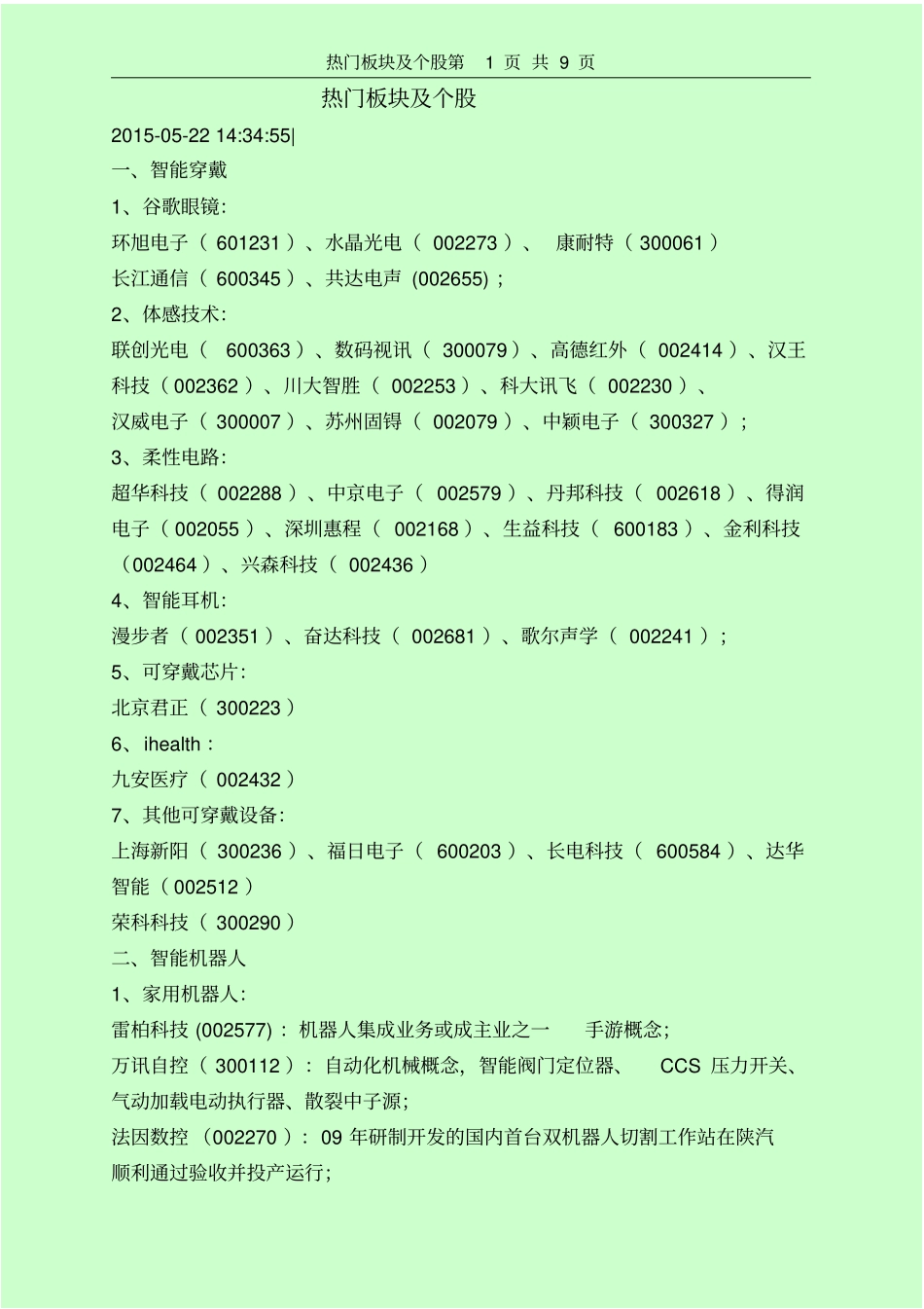 热门板块及个股讲述讲解_第1页