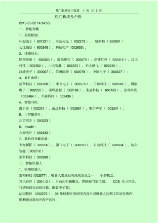 热门板块及个股讲述讲解