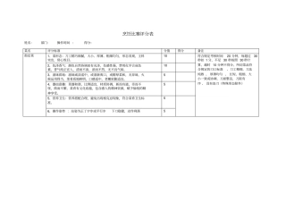 烹饪比赛评分表