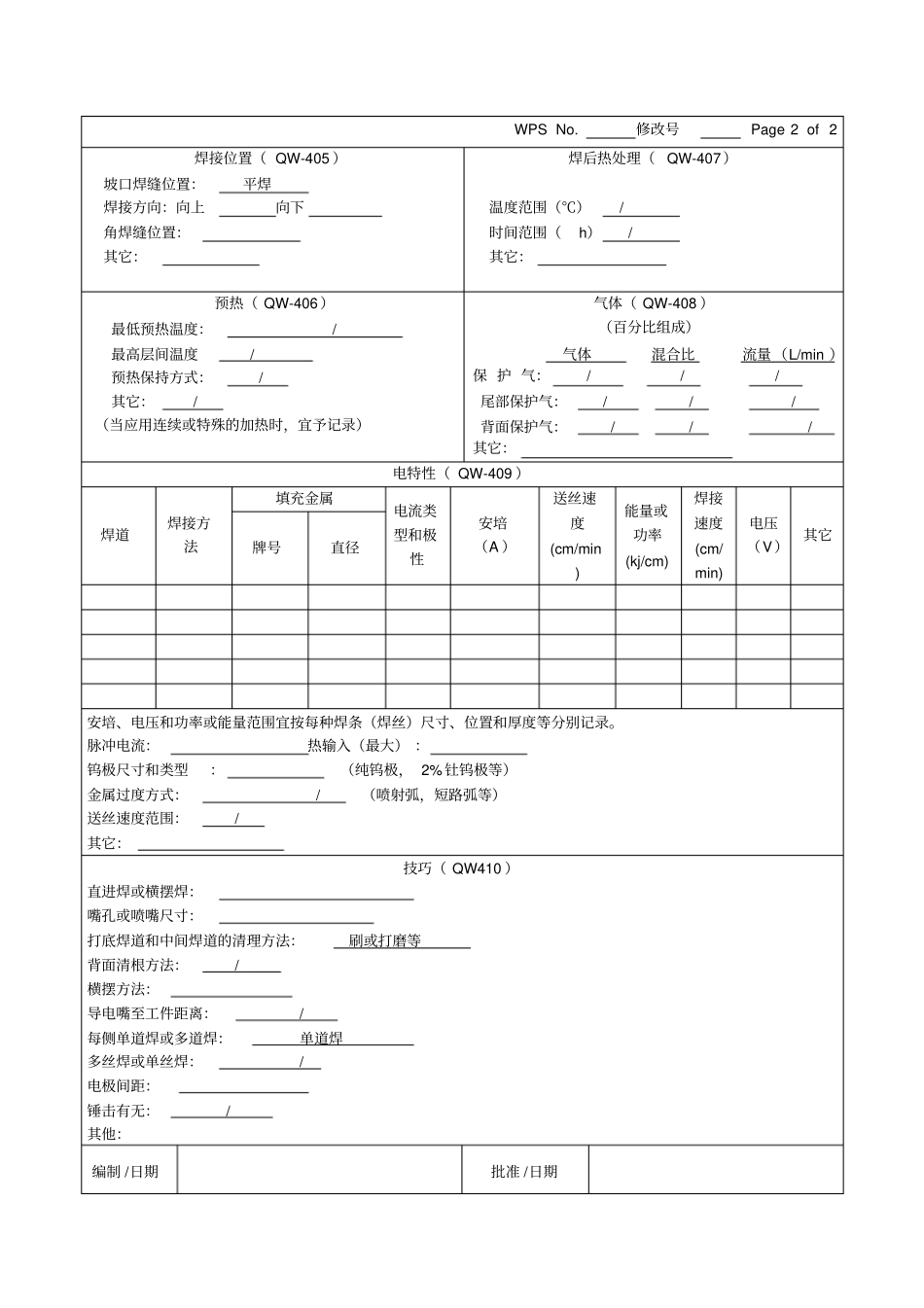 焊接工艺评定表格ASME_第2页