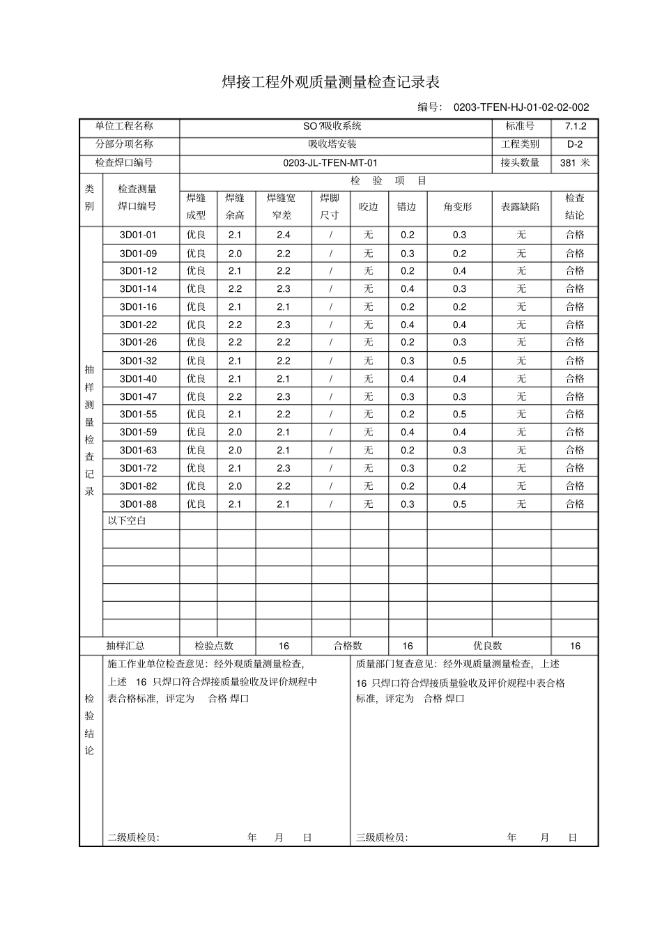 焊接质量检查验收表范本_第2页