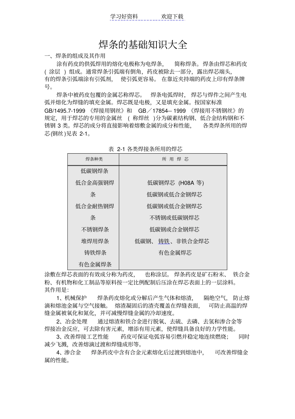 焊条的基础知识大全_第1页