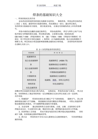 焊条的基础知识大全