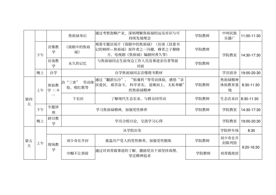 焦裕禄干部学院培训班7天课程安排_第2页