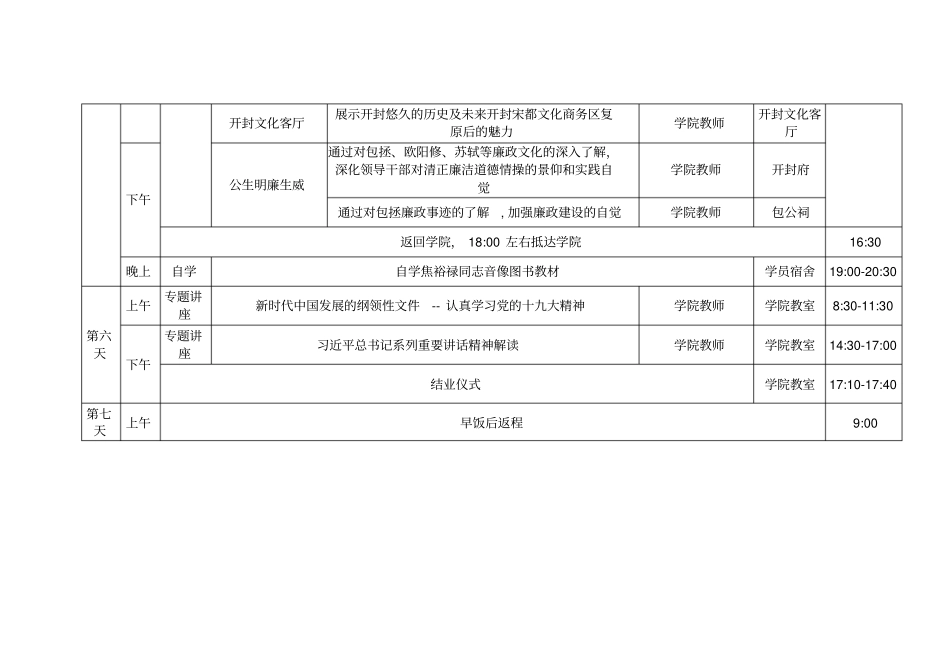 焦裕禄干部学院培训班7天课程安排_第3页