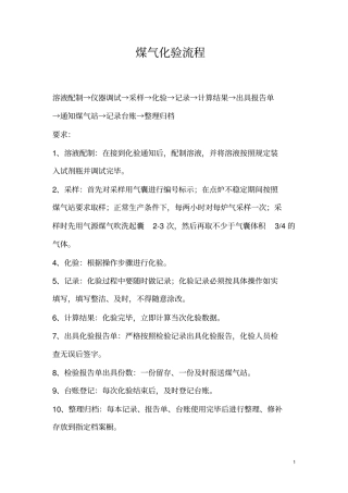 煤气检验流程