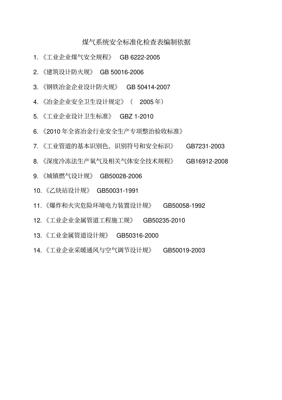 煤气系统_安全标准化检查表_第2页