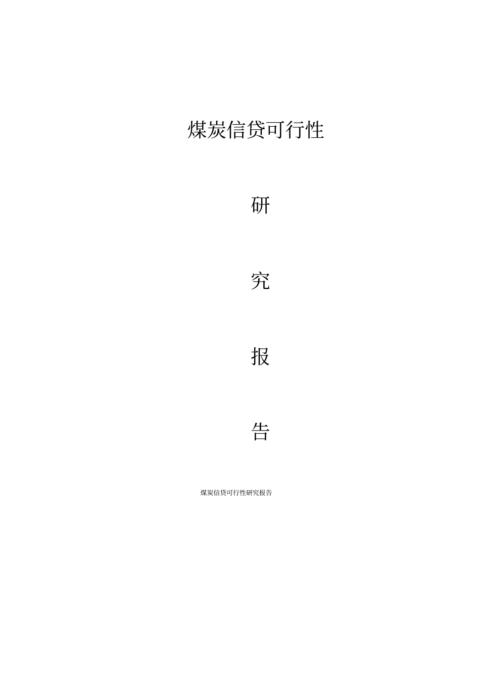 煤炭信贷可行性研究报告_第1页