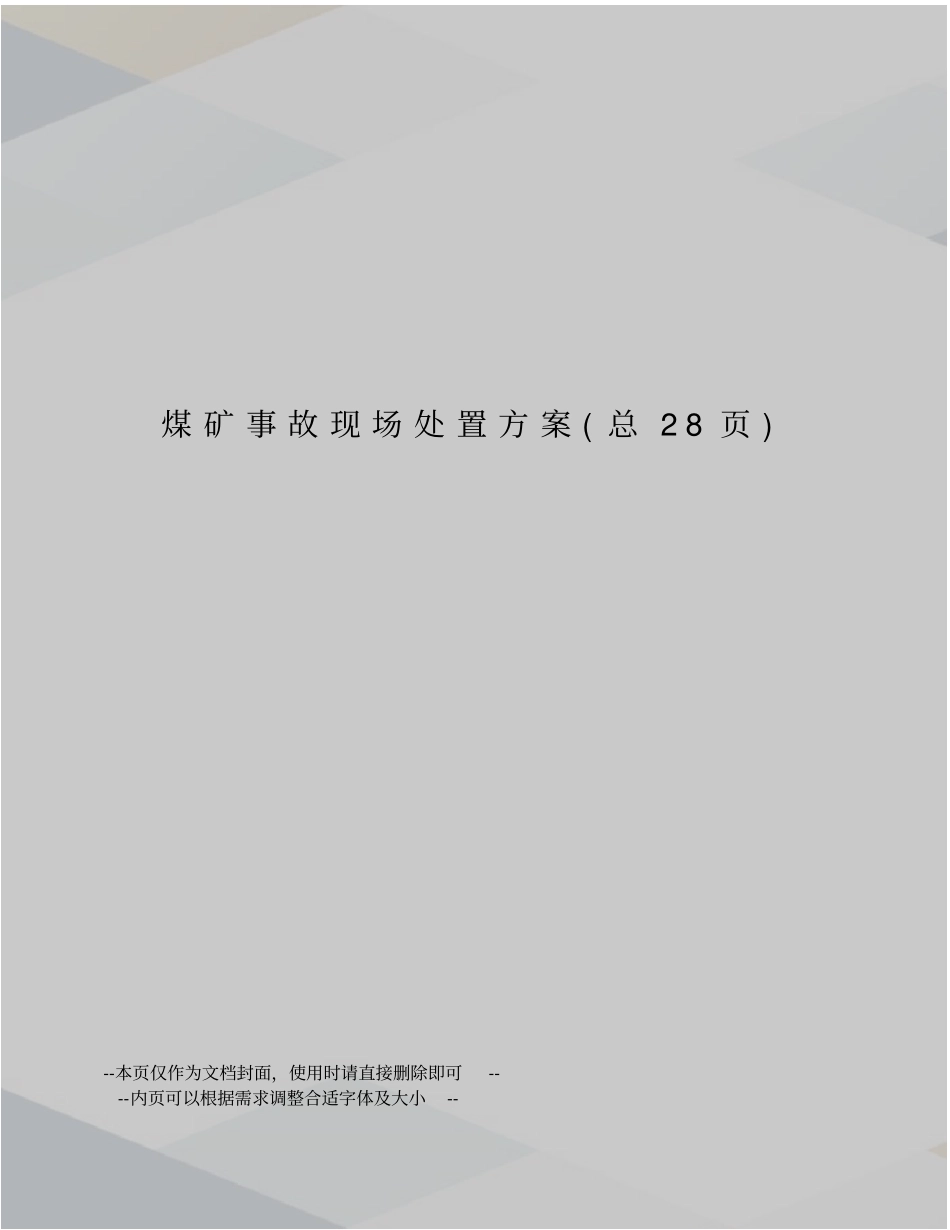 煤矿事故现场处置方案_第1页
