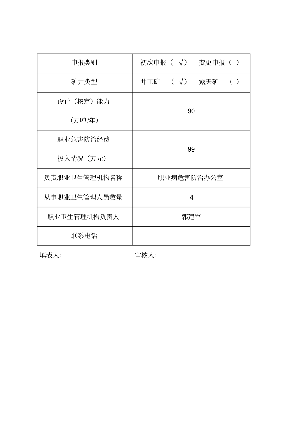 煤矿作业场所职业病危害项目申报表2018年_第2页
