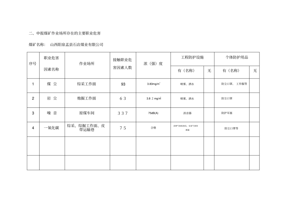 煤矿作业场所职业病危害项目申报表2018年_第3页