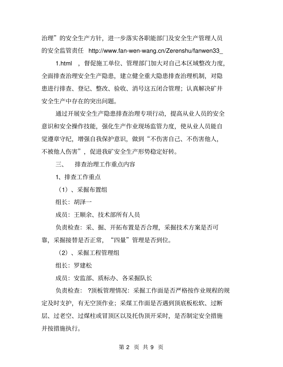 煤矿安全生产大检查行动实施方案【可编辑版】_第2页