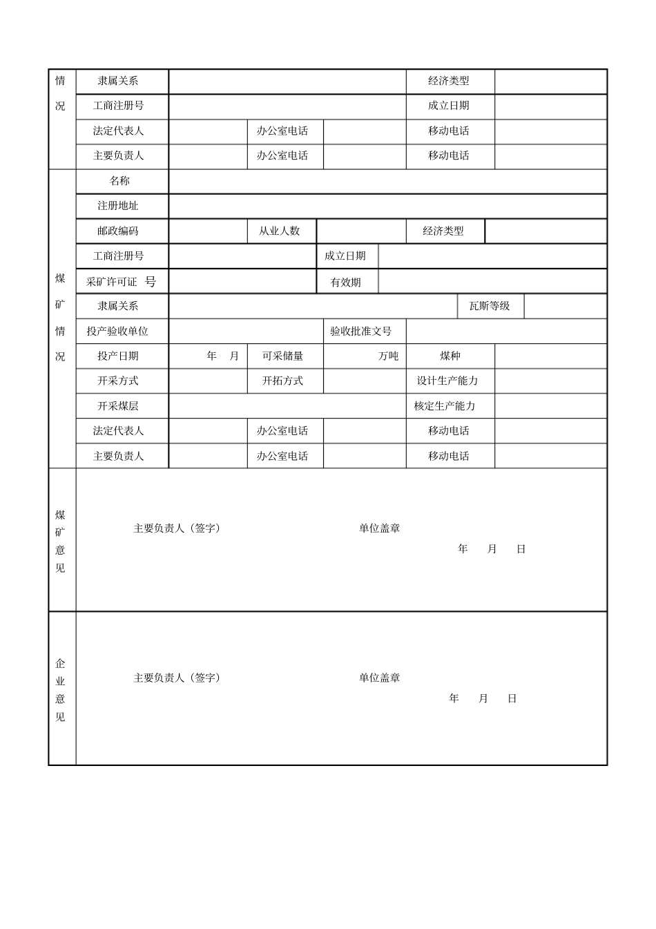 煤矿安全生产许可证申请书_第3页