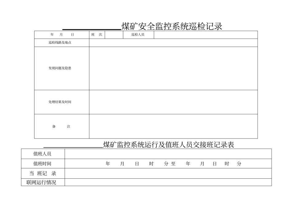 煤矿安全监控各种表格_第3页