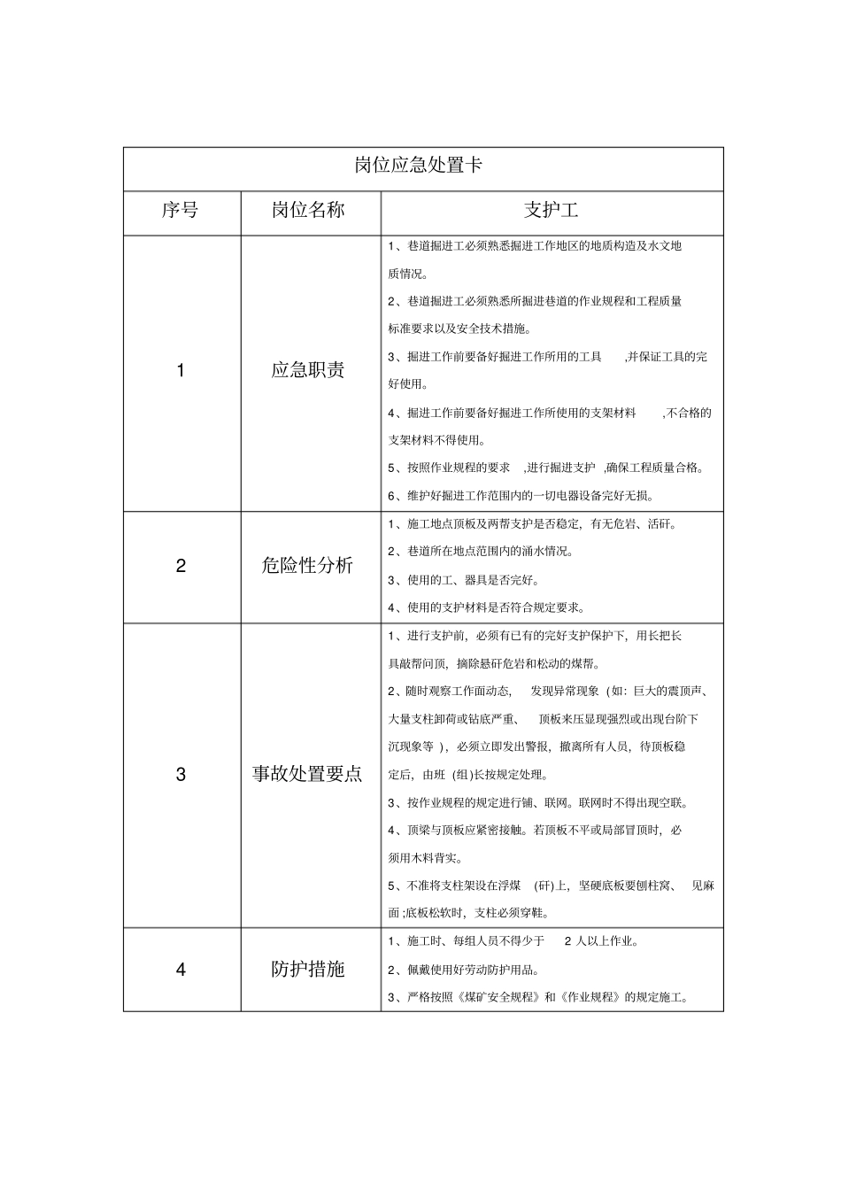 煤矿岗位应急处置卡讲解_第2页
