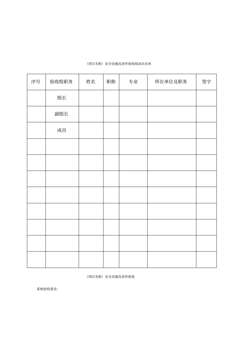 煤矿建设项目安全设施及条件验收申请表_第3页