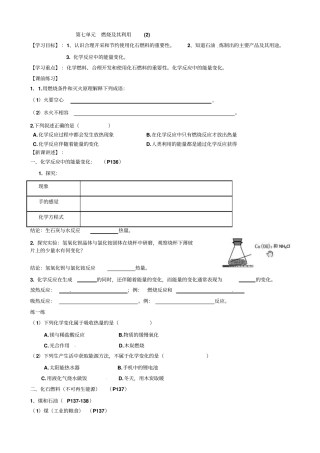 燃料的合理开发与利用教学设计
