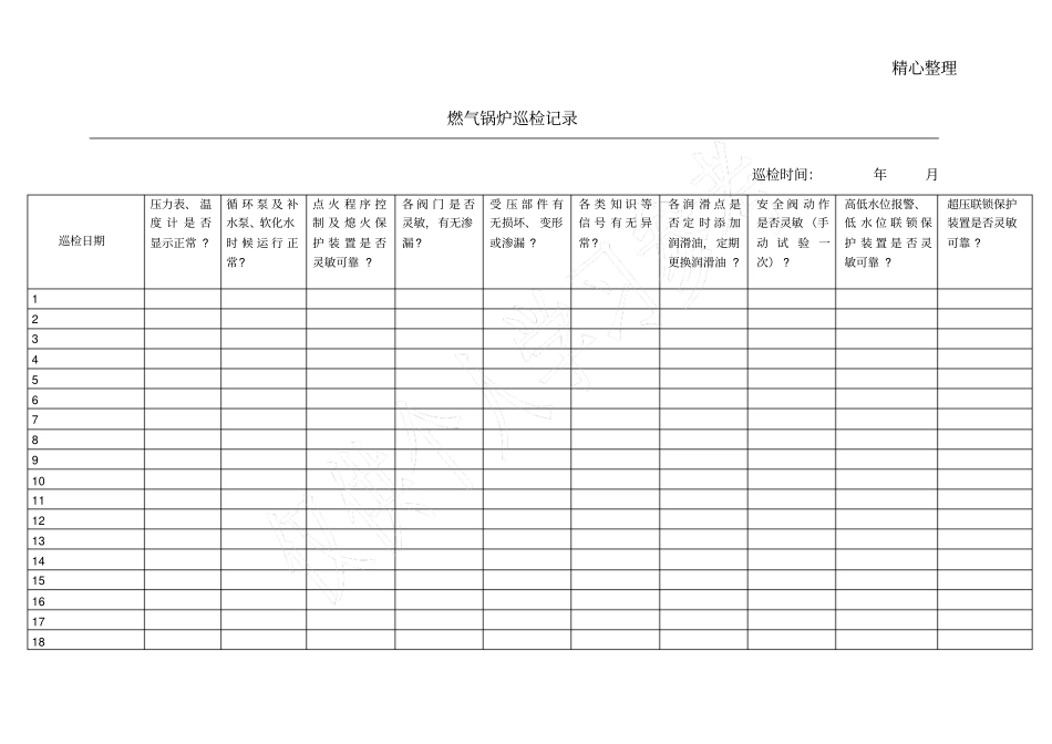 燃气锅炉巡检记录_第1页