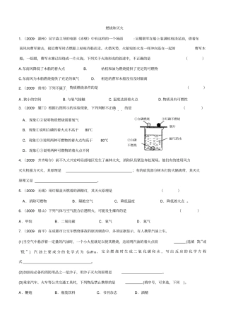 燃烧和灭火中考试题