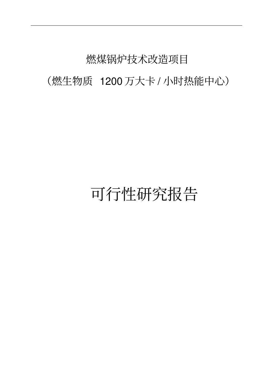 燃煤锅炉技术改造项目可行性研究报告_第1页