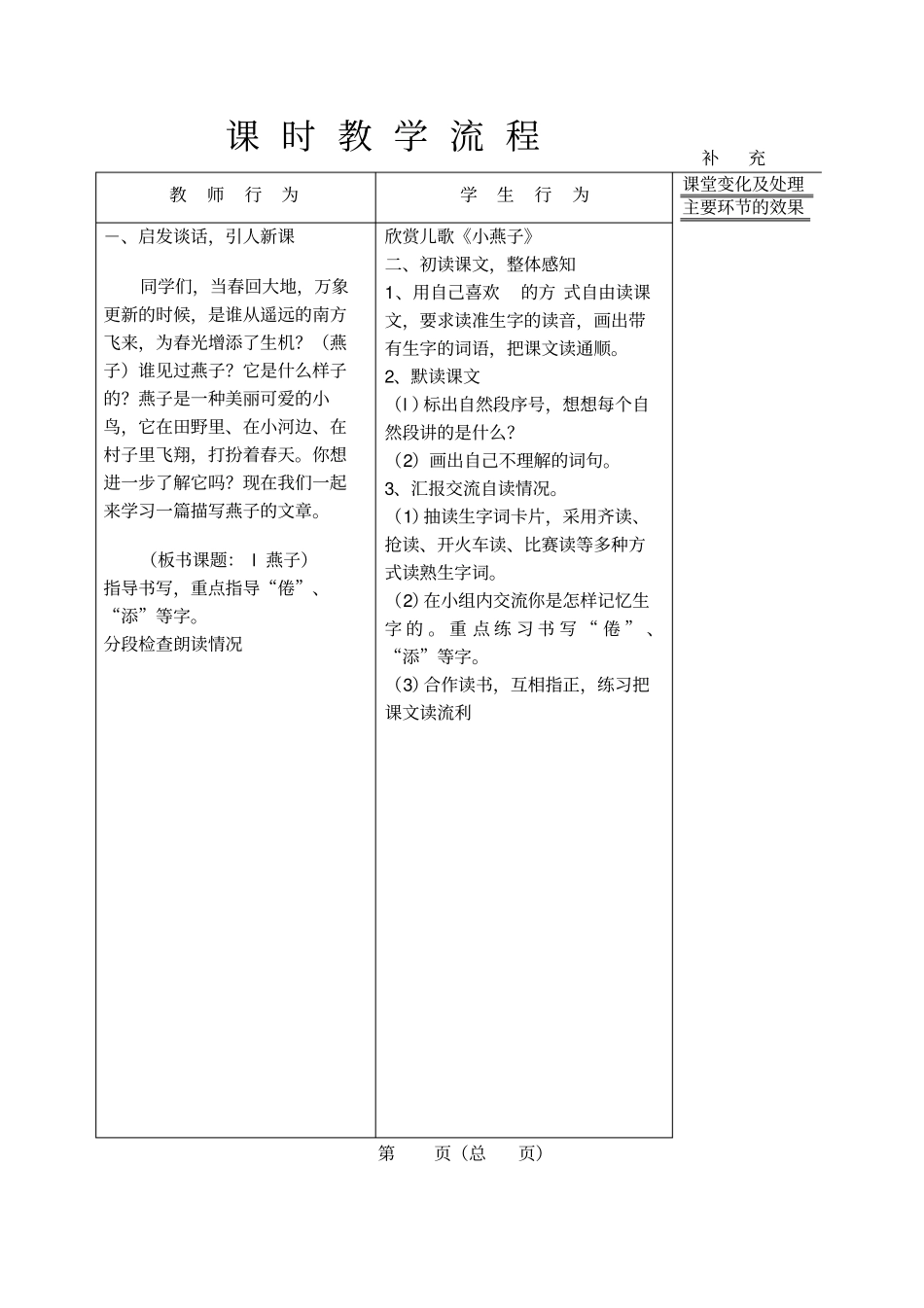 燕子优秀教学设计_第2页
