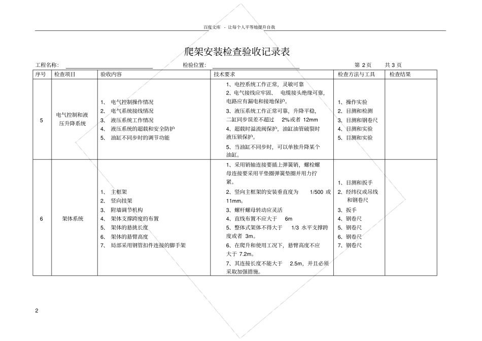 爬架安装检查验收记录表_第2页