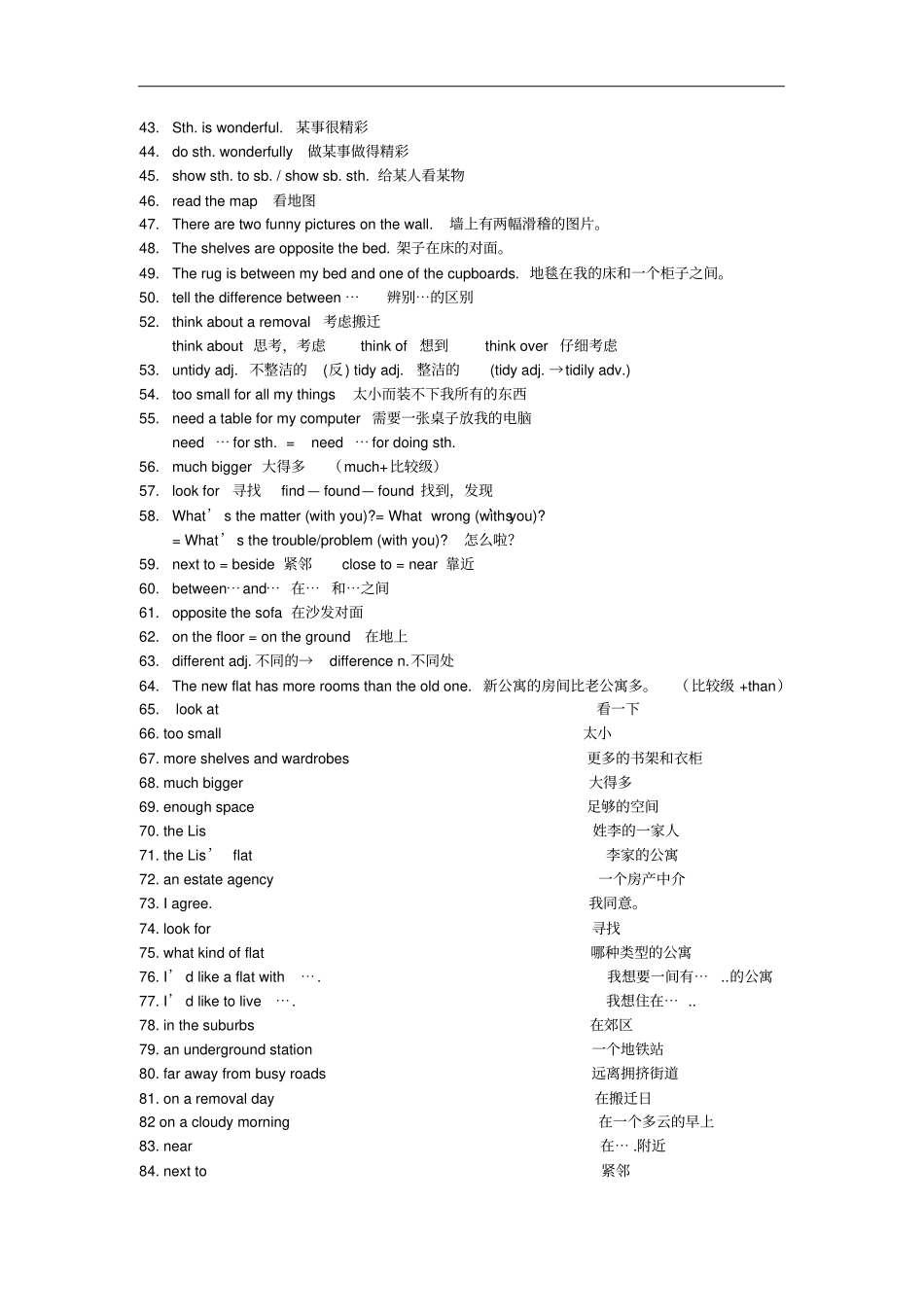 牛津7A英语词汇表Unit5Choosinganewflat_第2页