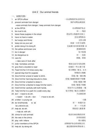 牛津上海版7A--Unit2笔记