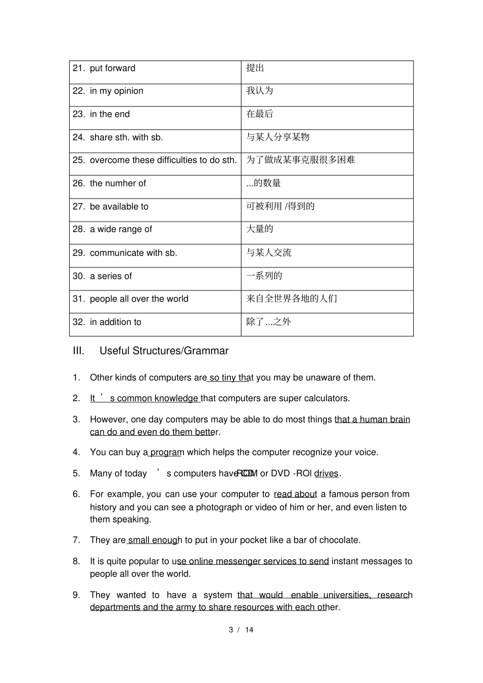 牛津上海版初三九年级上英语Unit4知识点及练习_第3页