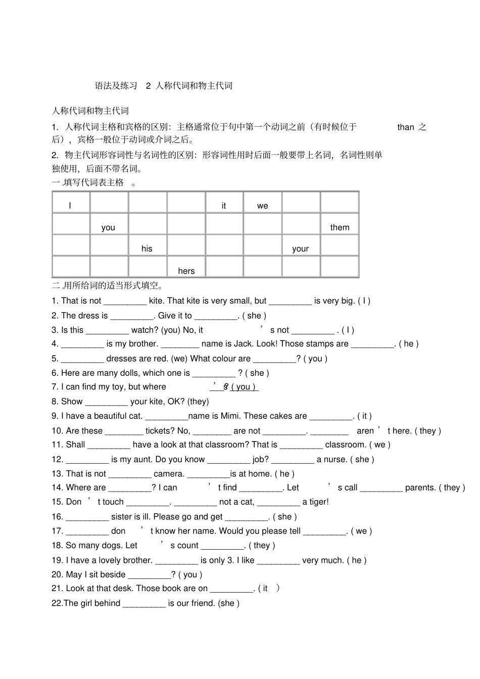 牛津小学英语3A6B语法点汇总练习讲解相当详细_第2页