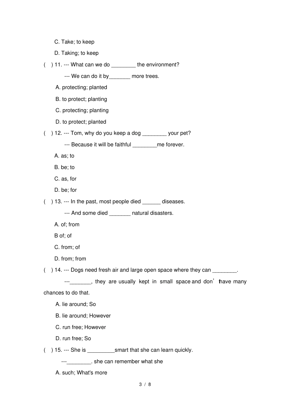 牛津深圳版广州沈阳通用八年级下册英语同步练习：Unit6_第3页