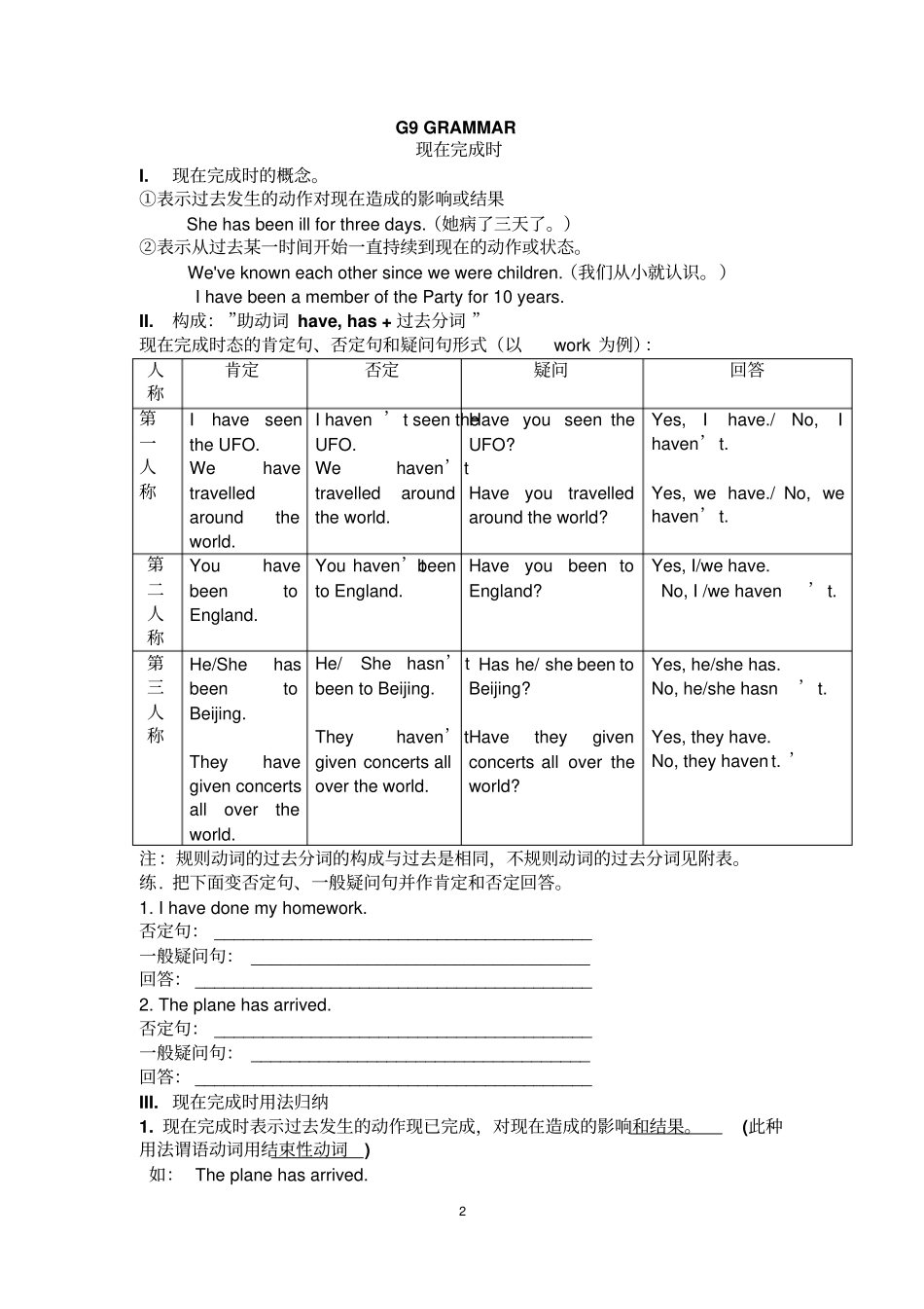 牛津英语九年级上册全书语法知识汇总_第2页
