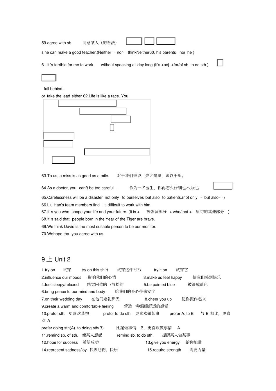 牛津译林版9A全册词组、句子汇总_第2页