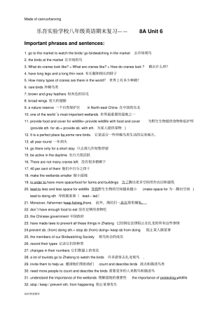 牛津译林版英语八上期末复习——Unit6