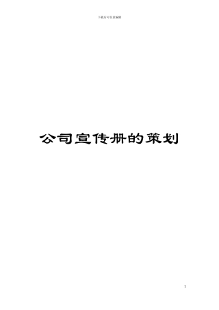 公司宣传册的策划模板