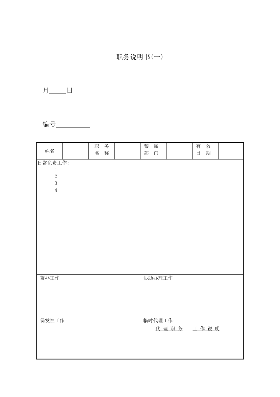 公司岗位职务说明书_第2页